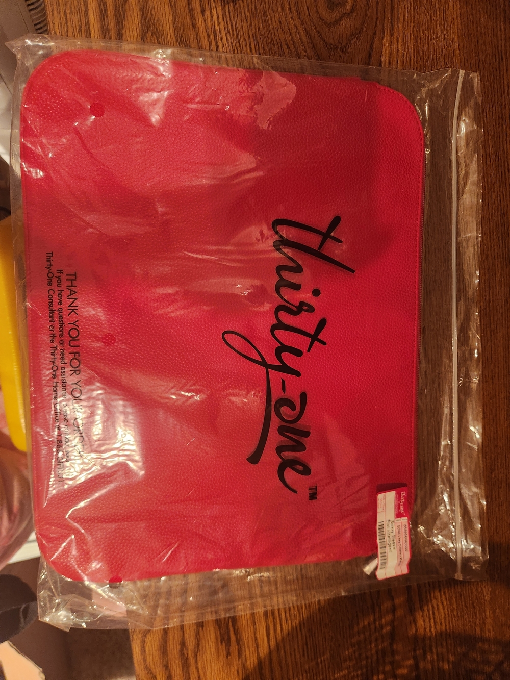 thirty-one Bright Pink Cosmetic Zip Pouch with Script Logo